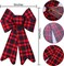 6 Pieces Red Buffalo Plaid Christmas Bows Holiday Christmas Wreaths Bows Xmas Red Velvet Christmas Bows for Christmas Party Decoration